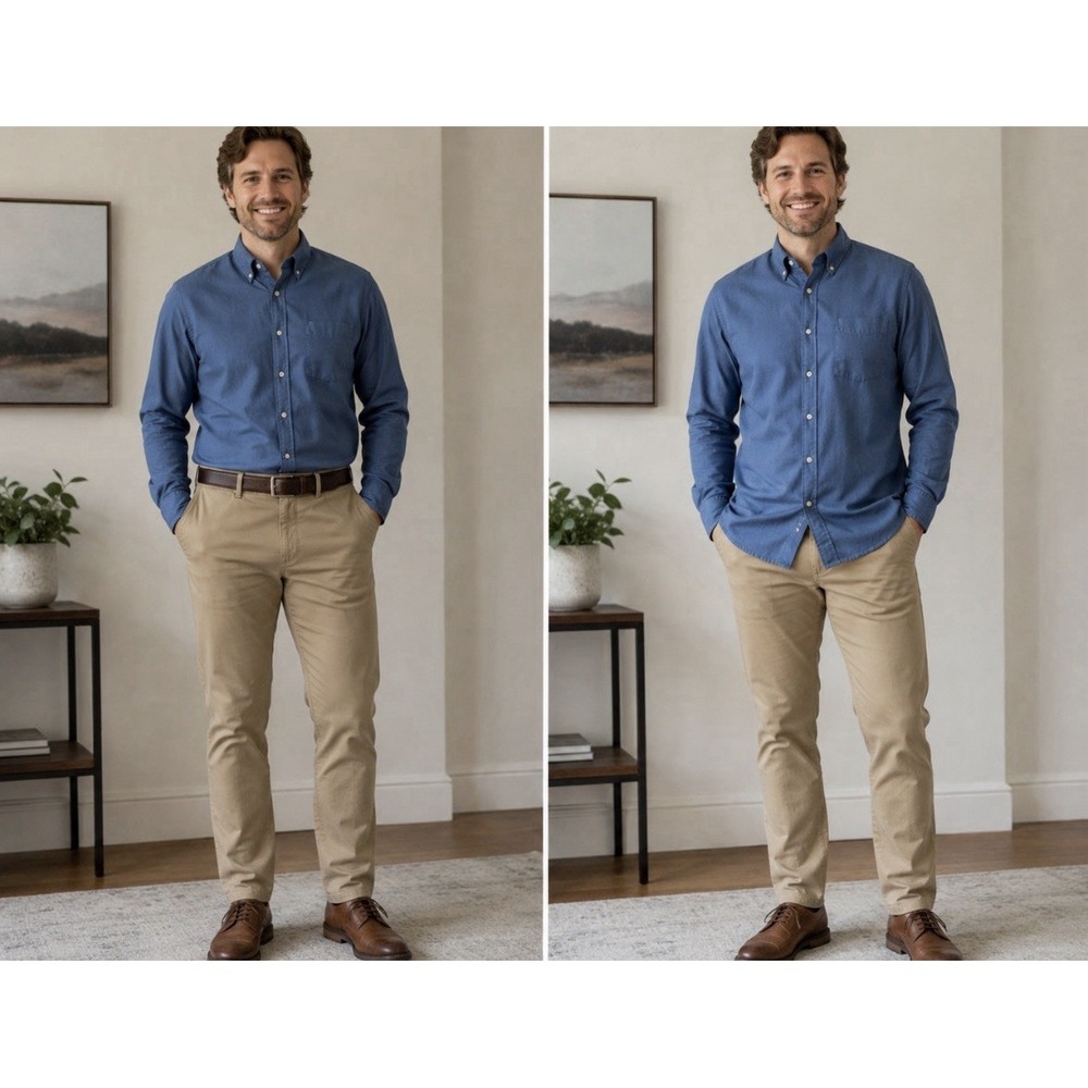The Foundry Shirt Mens 3XLT Blue 100% Cotton Classic Button-Up long sleeve